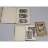 A collection of three French art books of architectural interest, multiple loose plates of Louis