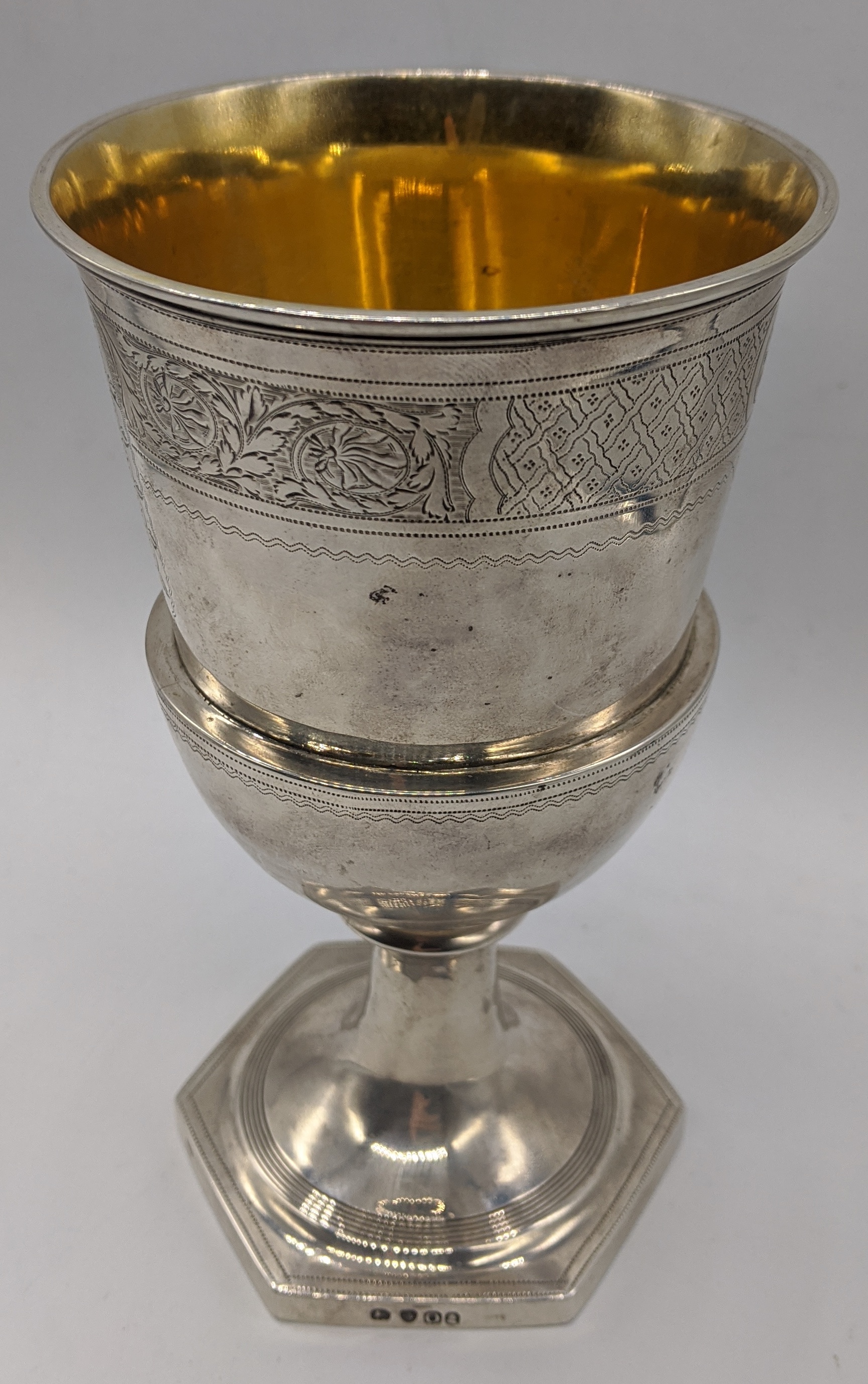 A late Georgian silver goblet, hallmarked London, 1835, maker Edward, John and William Barnard,