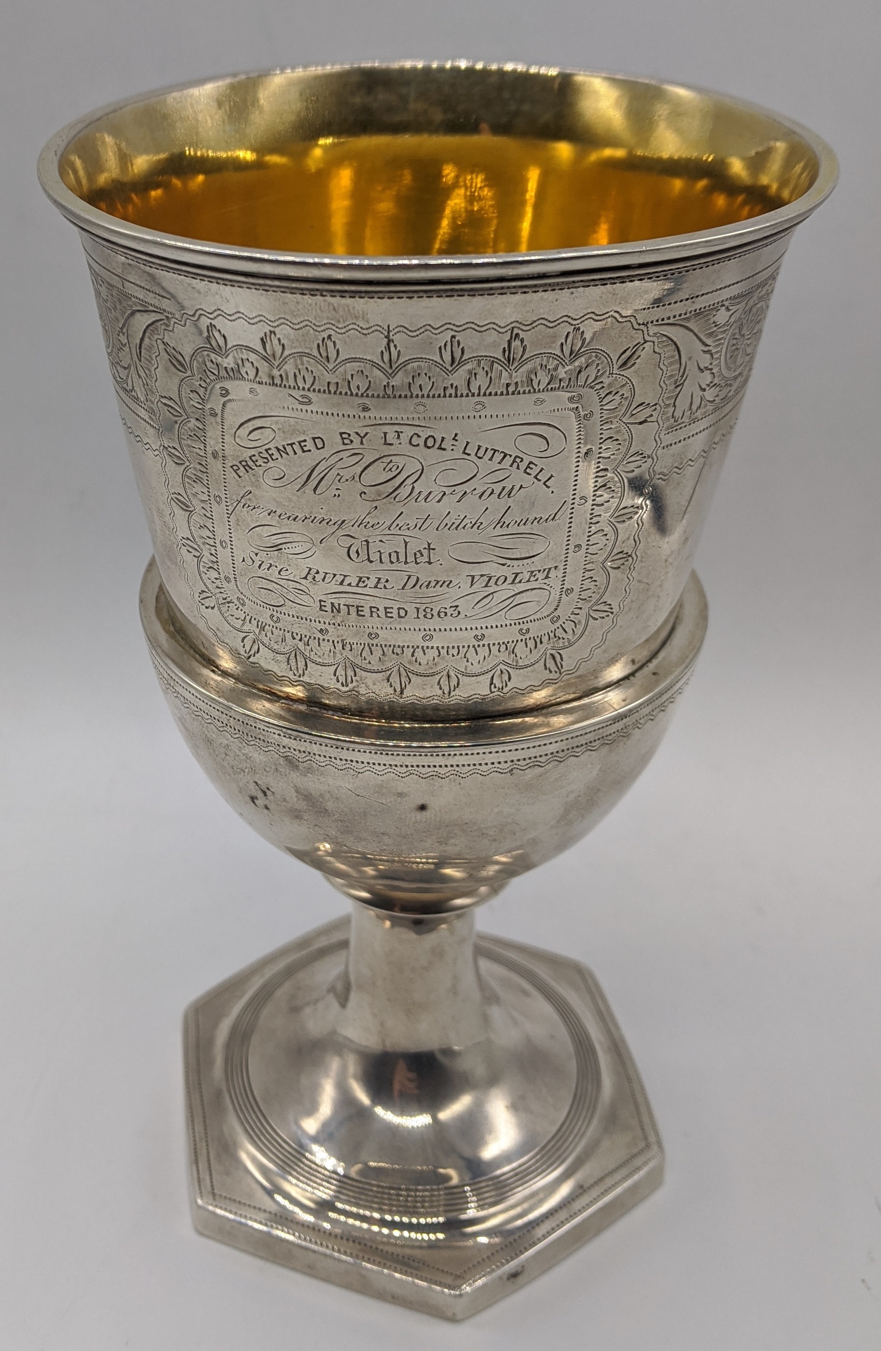 A late Georgian silver goblet, hallmarked London, 1835, maker Edward, John and William Barnard, - Image 2 of 4