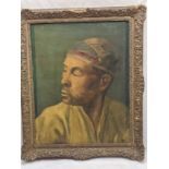 Early 20th century Continental School, portrait of a North African man, oil on canvas,