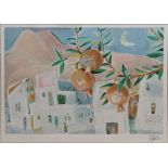 Nachum Gutman, (Israeli, 1898-1980), a landscape scene, lithograph, signed within plate lower right,