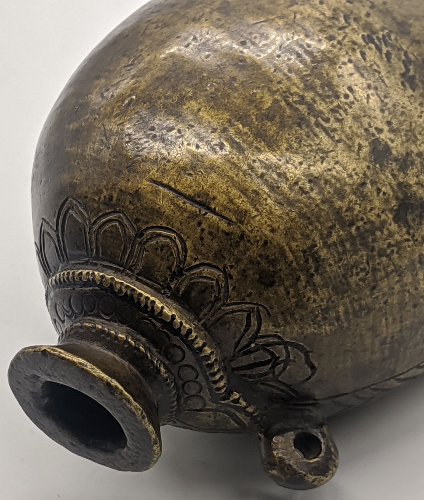 A 19th century Indian bronze hookah base in the form of a mango, India L.11cm - Image 2 of 2