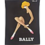 After Bernard Villemot, Bally fashion poster, offset lithograph poster, H.70cm W.50cm