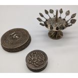 Three silver Indonesian colonial items, 122g (3)