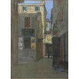 Leonard Richmond (British, 1889-1965), a street in Venice, pastel drawing, signed in pencil to the