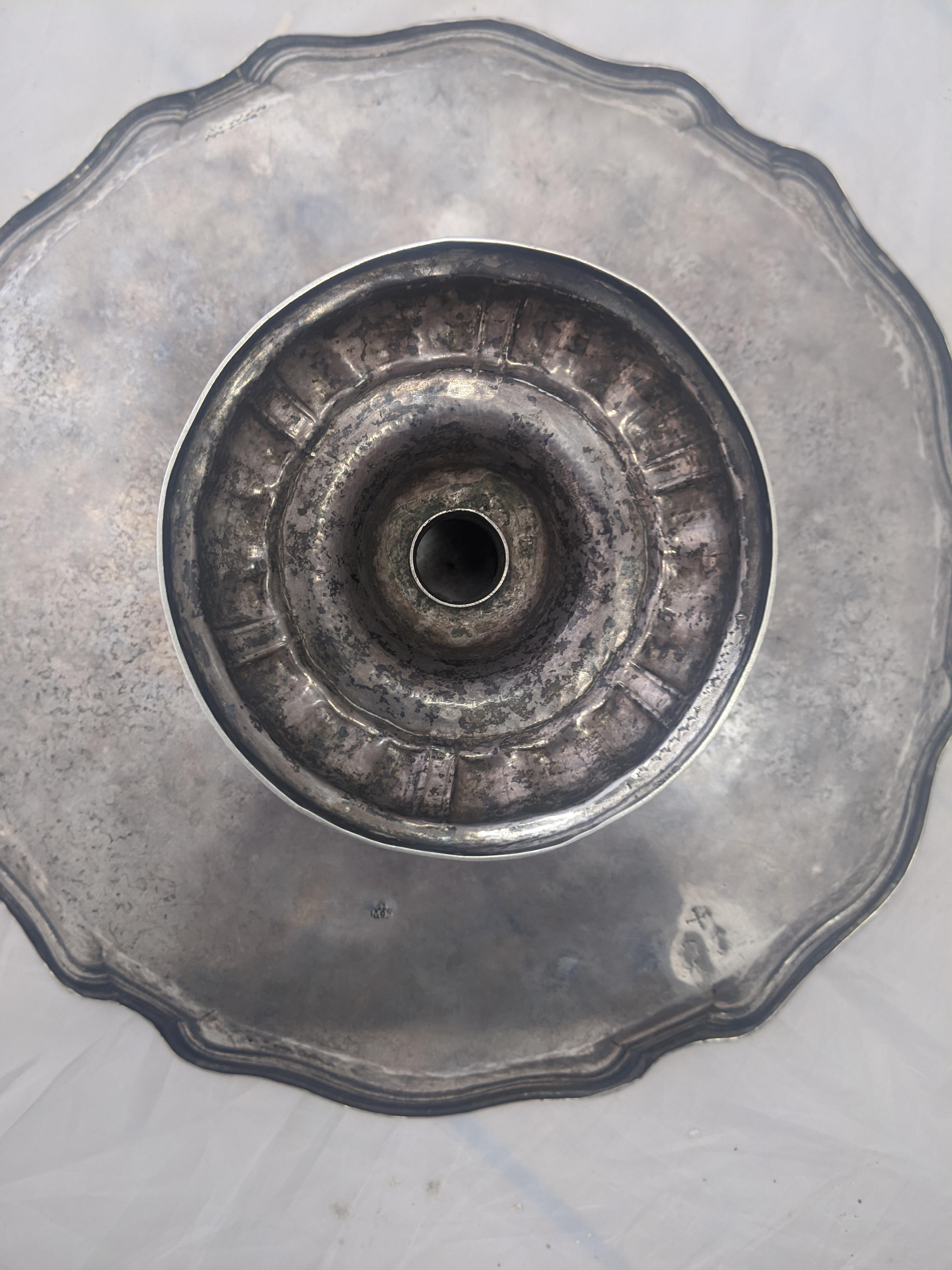 An early Maltese silver tazza, late 18th century, marks to the top, underside of top and to foot - Image 12 of 13