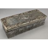 A Russian silver and glass box by Piotr Abrosimov, late 19th century, Moscow, marks to lid and to
