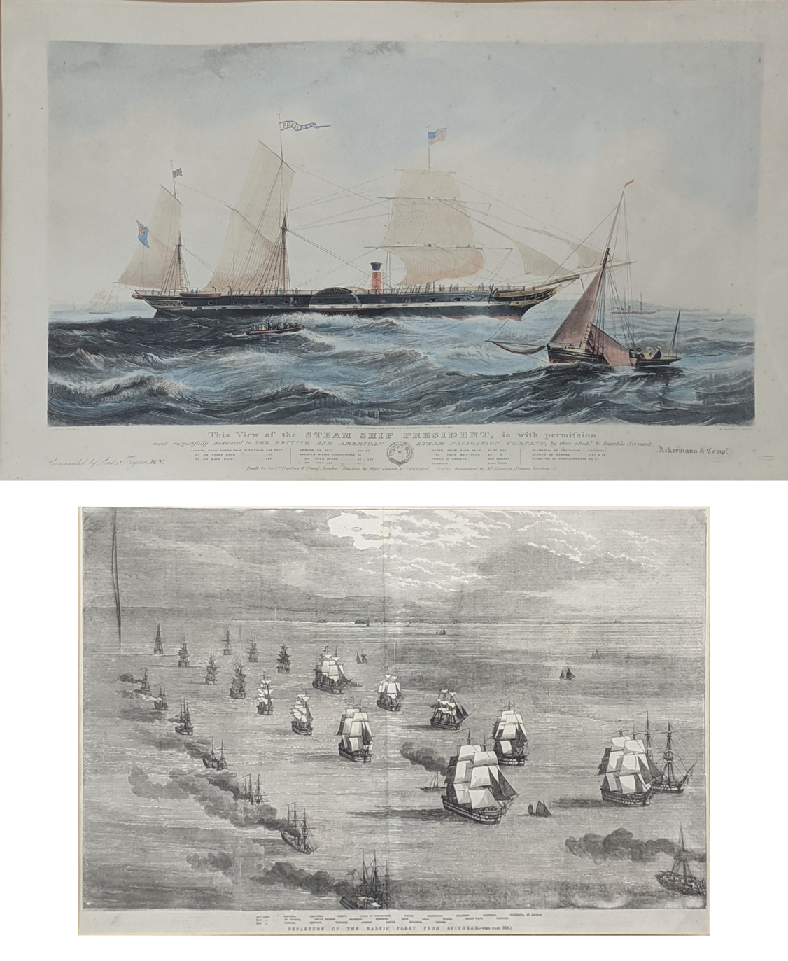 Henry Papprill (19th century American), View of the Steam Ship President, engraving, published by