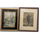 Two George Baxter mezzotints, H.14cm W.10cm