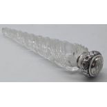Theodore B Starr of New York, silver topped glass perfume vial, stamped Theodore B.Starr.Sterling to