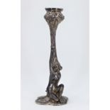 An Art Nouveau pewter candlestick, H.17.5cm