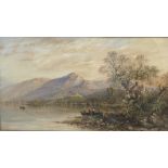 Cornelius Pearson (British, 1805-1891), a lakescene, watercolour, signed lower right and dated 1860,