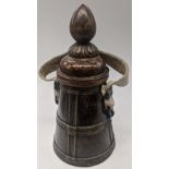 A Tibetan or Mongolian yak butter container, early 20th century, Tibet or Mongolia, H.21cm