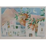 Nachum Gutman, (Israeli, 1898-1980), a landscape scene, lithograph, signed within plate lower right,