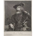 Daniel Berger (1744-1825), After Rembrandt, Fete de Viellard, engraving, circa 1780, 33.5cm x 25cm