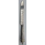 A Victorian silver breadknife, hallmarks to hand and to blade, Sheffield, 1871, L.28cm