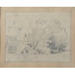 William Edward Cooke (British, 1811-1880), Van Dams Mill, Loenen, pencil drawing, incribed in