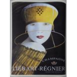 After Philippe Sommer, Liebart-Regnier Champagne, offset lithograph poster, printed later, unframed,