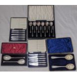 A large quantity of silver plated and silver handled flatware