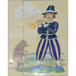 Phyllis Butler for Carter & Co. Tom Tom, the Piper's Son, tile scene, circa 1930s, 92cm x 62cm