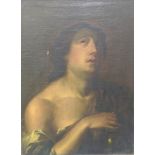 18th century Continental School, portrait of a maiden, oil on canvas, H.63cm W.47cm