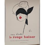Rene Gruau, Le Rouge Baiser, offset lithograph poster, H.70cm W.50cm