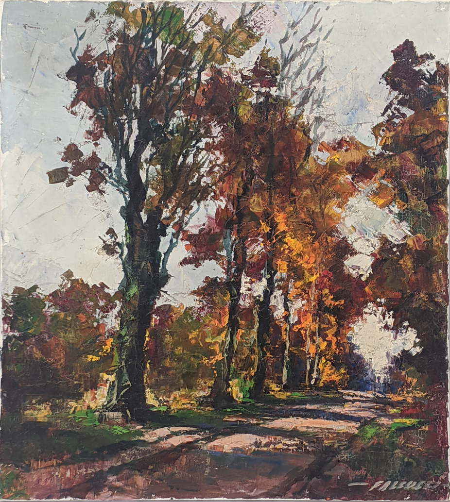 Robert Falcucci (Italian, 1900-1982), a woodland park scene, oil on canvas, signed lower right, H.