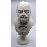A bust of Winston Churchill, composite marble, H.30cm