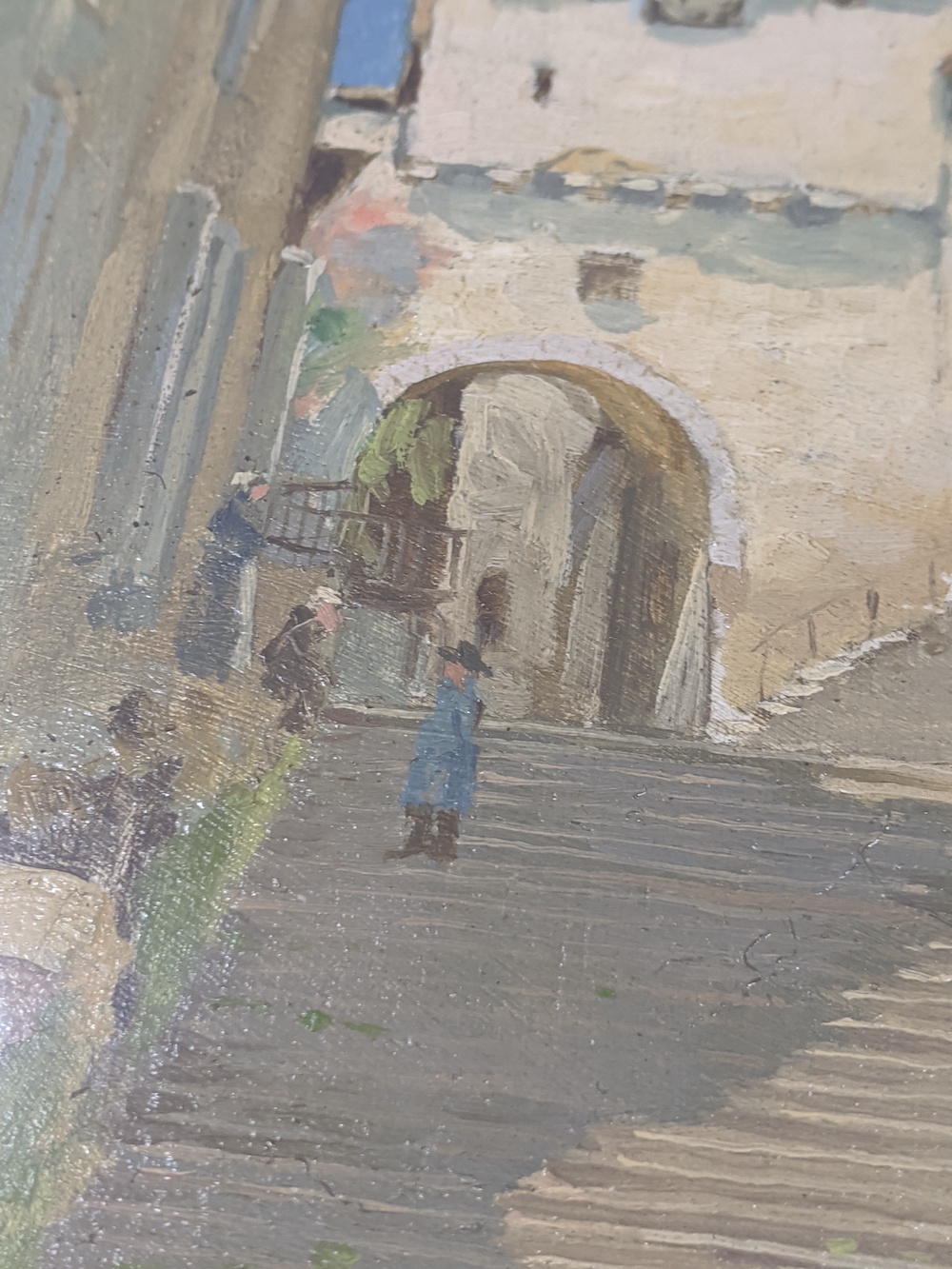 Percy Robert Craft (1856-1934), Escalier Pater Noster, Cordes, France, oil on board, signed lower - Image 4 of 6