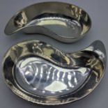 A pair of Anthon Michelson Danish silver kidney dishes, mid 20th century, 245g, L.14cm