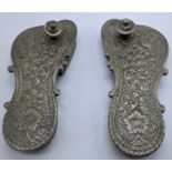 A pair of early 20th century Indonesian cast metal sandals, L.17.5cm