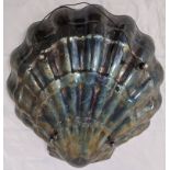 Porciani Italy, a large silver plated shell bowl, raised on three feet, L. 33cm