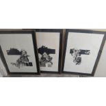 A collection of signed lithographs by Shane Weare and two Katie Blackmore paintings