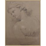Sir William Allan (British, 1782-1850), portrait of a nude late, pencil drawing with chalk,
