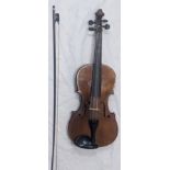 A violin bearing label -Japanese copy of Stradivarius model fecit circa 1720-, full size, together