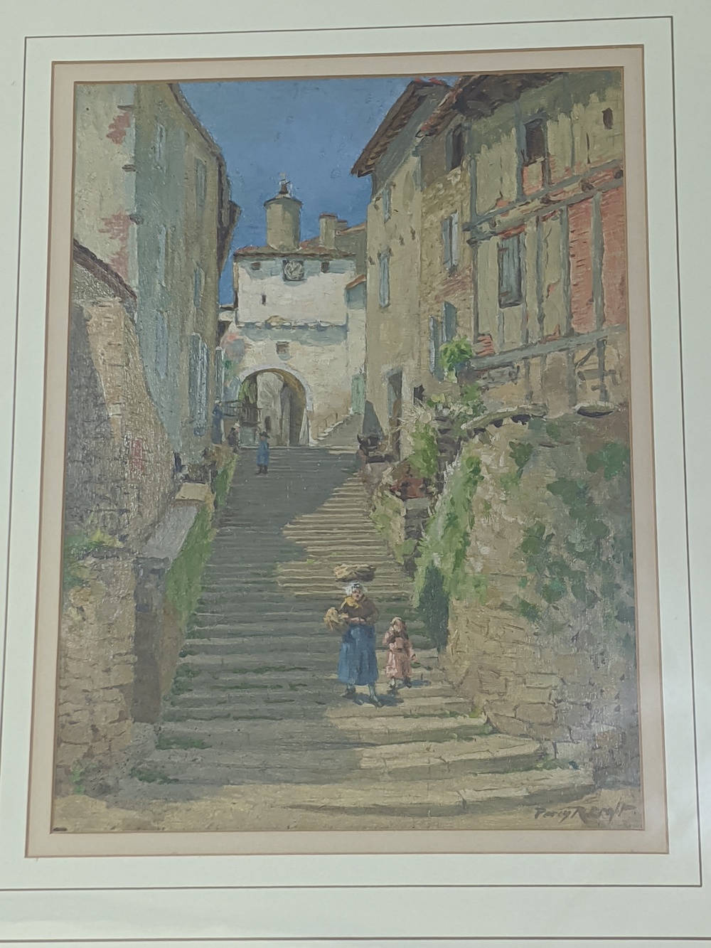 Percy Robert Craft (1856-1934), Escalier Pater Noster, Cordes, France, oil on board, signed lower - Image 6 of 6