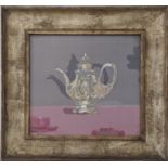 Mabel Maugham Beldy (early 20th century British), The Teapot, mixed media, signed in pen lower left,