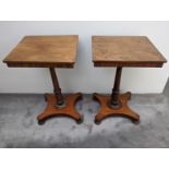 A pair of late 19th/early 20th century mahogany side tables, H.72cm