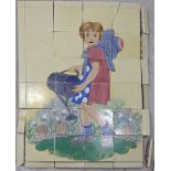 Phyllis Butler for Carter & Co. Tom Tom, Mary Mary Quite Contrary,, tile scene, circa 1930s, 92cm