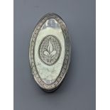 A French early 19th century silver box, etched designs, 51g, L.6.5cm