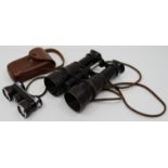 A C.P. Goerz Berlin binoculars together with a Japanese TOKO binoculars with case.