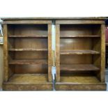 A pair of early 20th century burr walnut veneered bookcases