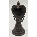 Indian Bronze Cobra Hooded Shiva Lingam, Southern India, H.13cm