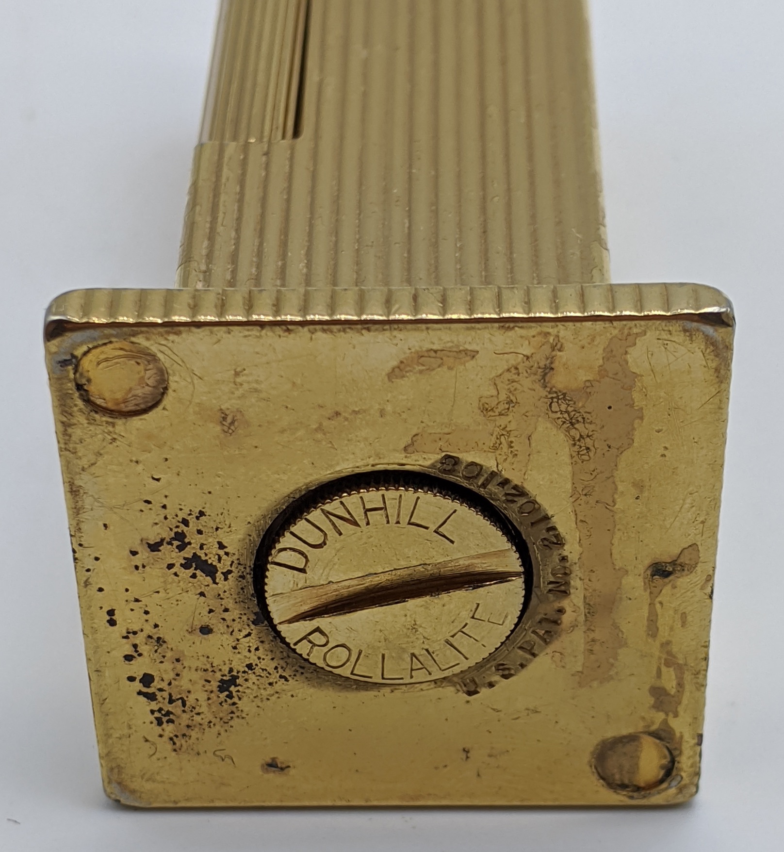 A Dunhill Rollalite gold plated desk lighter, H.6.5cm - Image 2 of 3