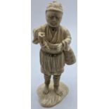 A 19th century Japanese study of a fisherman holding a shelled fish, signed to base, H.15cm Buyer