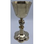 A 17th century German silver Augsburg chalice, 295g, H.20cm