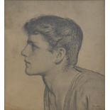 Edward Clifford (1844-1907), portrait of a boy, chalk drawing on paper laid on board, signed lower