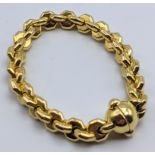 A 9ct yellow gold bracelet, 28g,