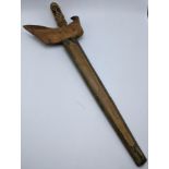An Indonesian Kris dagger, bone carved handle, L.44cm