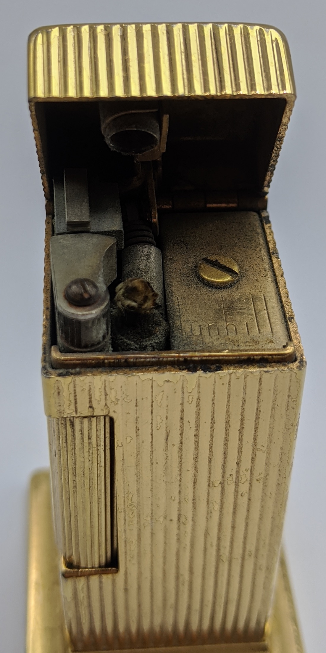 A Dunhill Rollalite gold plated desk lighter, H.6.5cm - Image 3 of 3